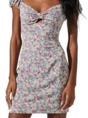 Astr the Label Cap Sleeve Mini Cut Out Dress